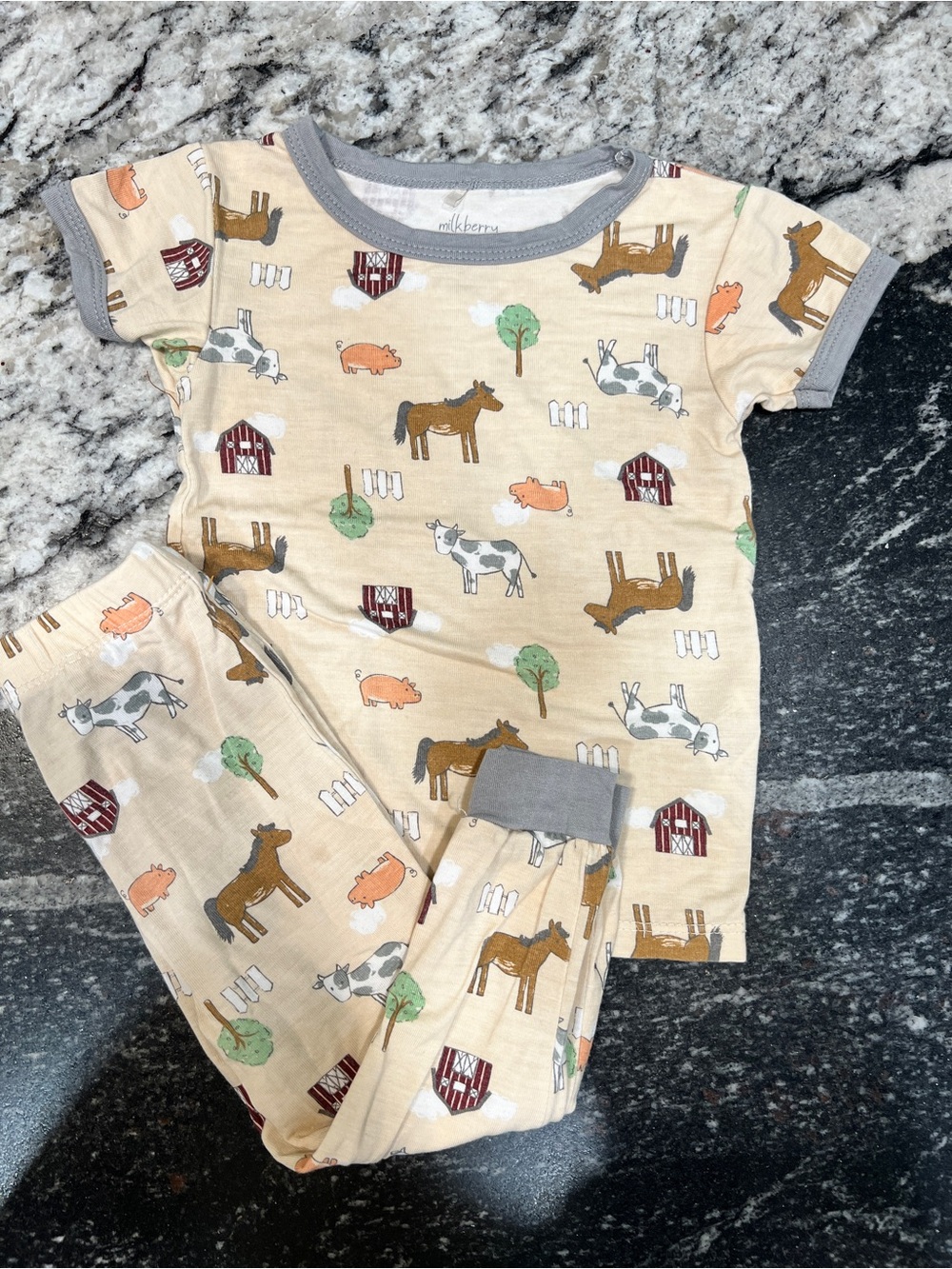 Milkberry Farm Animal Pajama Set 12 Months